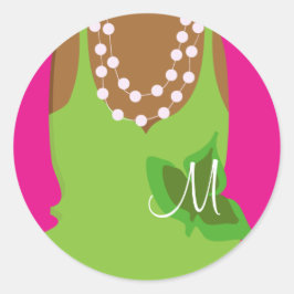 女子実在かわいらしモノグラム ラウンドシール