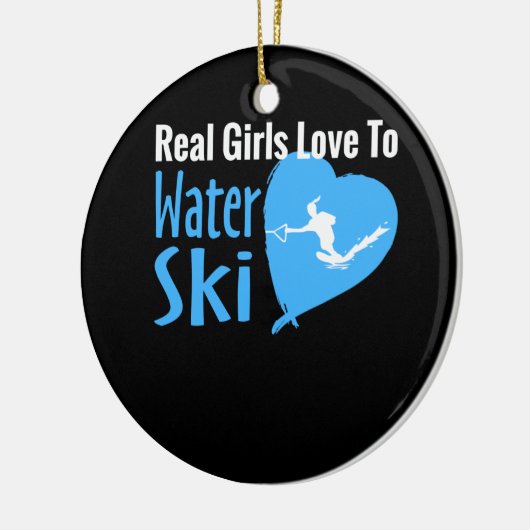 女子実在が水上スキーを好む セラミックオーナメント (左)