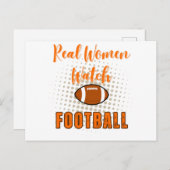 女子実在サッカーを見おもしろいる – サッカー引用文 シーズンポストカード (正面/裏面)