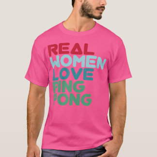 女子実在卓球ピンポン大好き Tシャツ