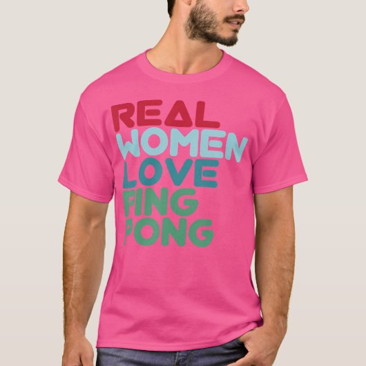 女子実在卓球ピンポン大好き Tシャツ (正面)