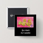 女子実在遊麻雀 缶バッジ (正面&裏面)