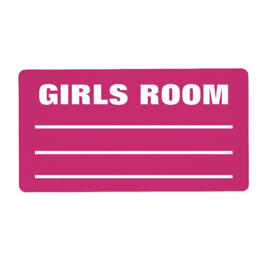 女子寝室用荷造りラベル ラベル (正面)