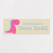 女子恐竜の学校ラベル ラベル (デザイン1)