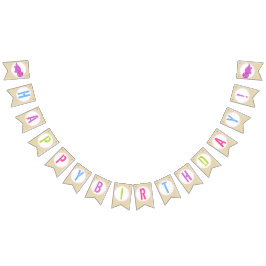 女子恐竜バナーピンク恐竜誕生日バナー バンティングフラッグ