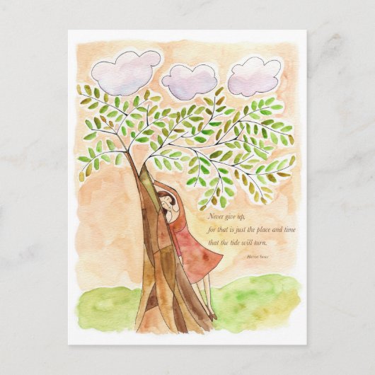 女子感動的はがき ポストカード (正面)