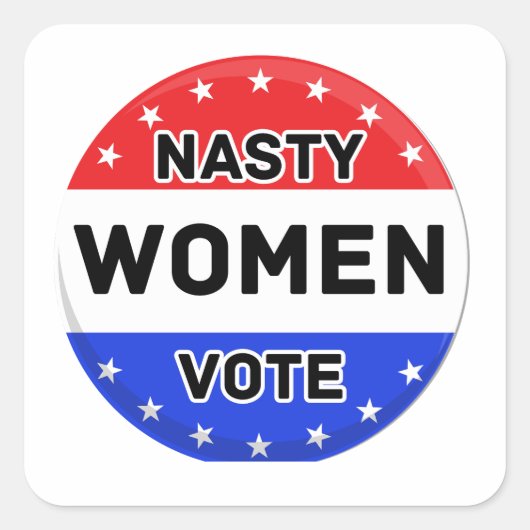 女子扱いにく投票 | 女性パワーフェミニストギフト スクエアシール (正面)