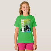 女子抽象芸術ホッケープレーヤー Tシャツ (正面フル)