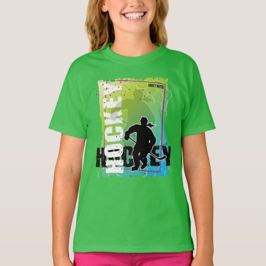 女子抽象芸術ホッケープレーヤー Tシャツ (正面)