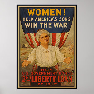 女子救済アメリカの息子ヴィンテージ軍債 ポスター