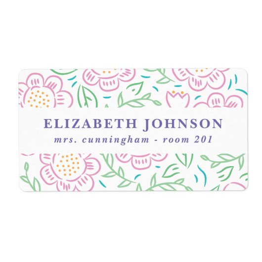 女子新学期フローララベル2 ラベル (正面)