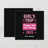 女子旅はセラピーより安い！楽しい旅行 招待状 (正面/裏面)