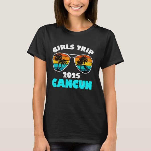女子旅カンクン2025 Tシャツ 女性 週末 誕生日 (正面)
