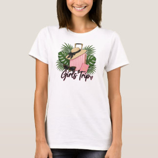 女子旅バケーションTシャツ スーツケース付き Tシャツ