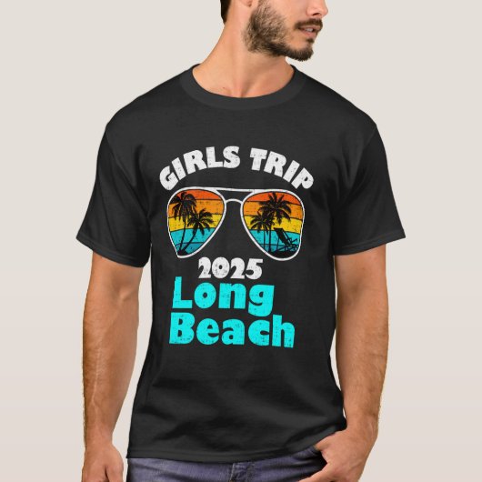 女子旅ロングビーチ2025 女性週末お誕生日お祝い Tシャツ (正面)