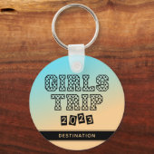 女子旅2023バケーショントロピカルグラデーションカスタム キーホルダー (正面)