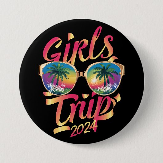 女子旅 2024 週末 夏 海 ビーチ 旅行 2024 缶バッジ (正面)