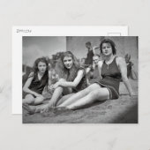 女子日光浴1920年代ヴィンテージ ポストカード (正面/裏面)