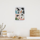 女子日本のポートレート – 橋口五葉 ポスター (キッチン)