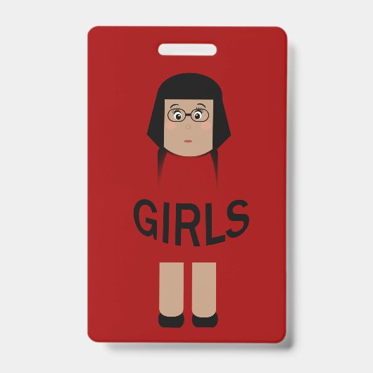 女子校の教室の許可証 バッジ (正面)