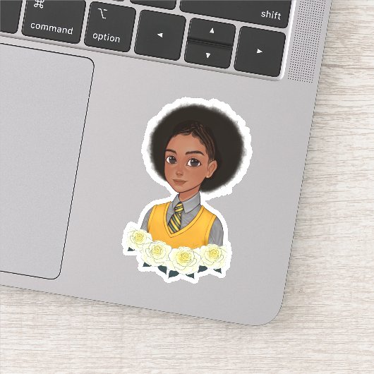 女子校生の知恵ブラックガールナチュラルヘアアフロア シール (詳細)