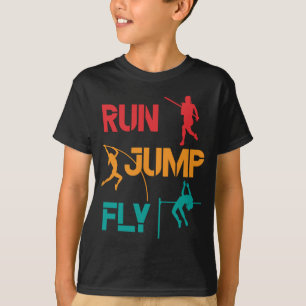 女子棒高跳びランニングジャンプ Tシャツ
