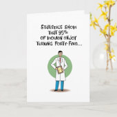 女子楽しむ45歳誕生日 カード (黄色い花)