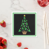 女子武術アーツ – ガールズカラートクリスマスツリー スタンダードカクテルナプキン (インサイチュ)