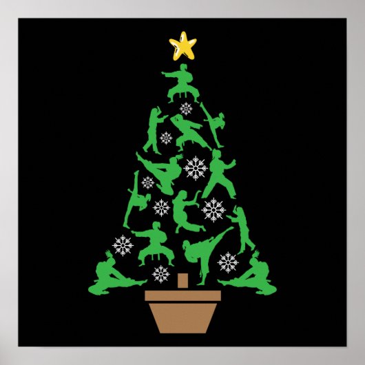 女子武術アーツ – ガールズカラートクリスマスツリー ポスター (正面)