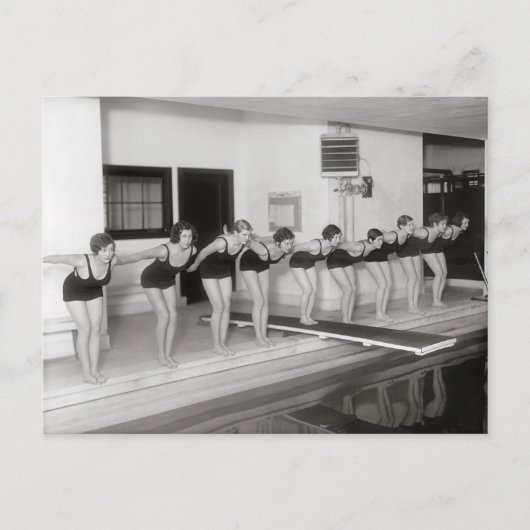 女子水泳チーム 1930年 ポストカード (正面)