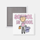 女子生徒 学校はカッコイイ マグネット (正面/裏面)