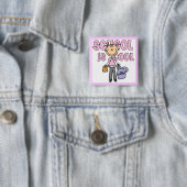 女子生徒 学校はカッコイイ 缶バッジ (インサイチュ)