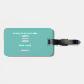 女子男子サッカーボールのパターンモノグラムの ラゲッジタグ (裏面横)