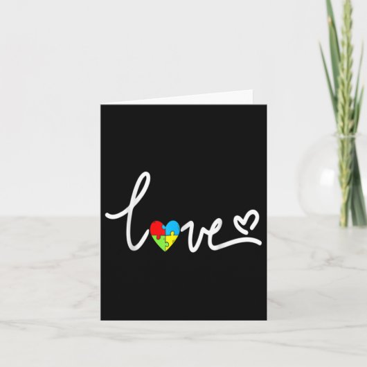 女子男性へ自閉症意識Tプラスサイズ カード (正面)