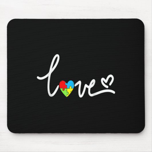 女子男性へ自閉症意識Tプラスサイズ マウスパッド (正面)