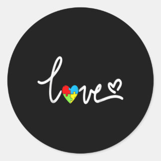 女子男性へ自閉症意識Tプラスサイズ ラウンドシール