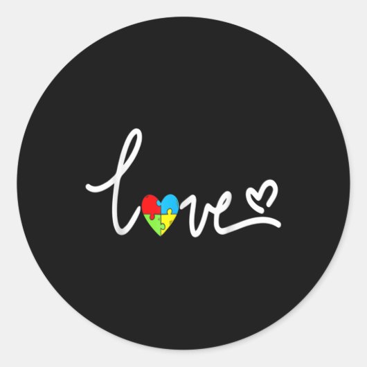 女子男性へ自閉症意識Tプラスサイズ ラウンドシール (正面)