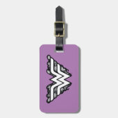 女子疑問に思ブラックレースロゴ ラゲッジタグ (正面縦)