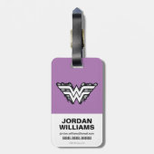 女子疑問に思ブラックレースロゴ ラゲッジタグ (裏面縦)