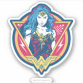 女子疑問に思3色グラフィックテンプレート シール (正面)