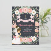 女子祈初の聖体拝領ピンクフローラ 招待状 (スタンド正面)