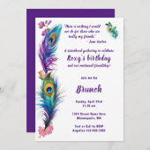 女子祝友友誕生日ブランチ 招待状 (正面/裏面)