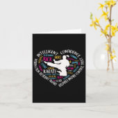 女子空手ハート思春期女性武術 カード (黄色い花)