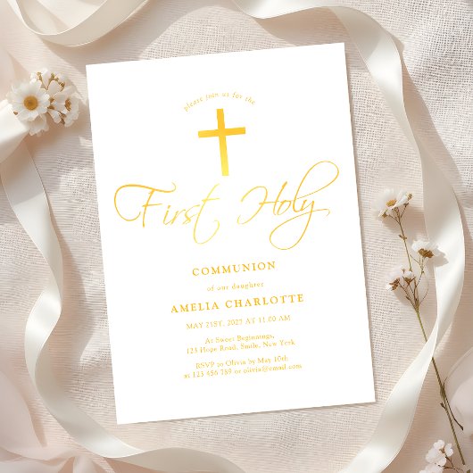 女子第一聖体白黄 招待状