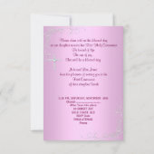 女子第一聖餐式ピンクかわいらし色の写真 招待状 (裏面)