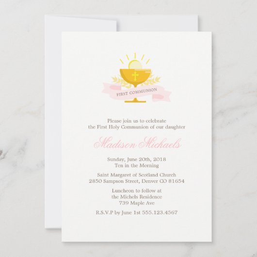 女子第一聖餐式 招待状 (正面)