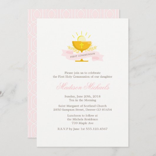 女子第一聖餐式 招待状 (正面/裏面)