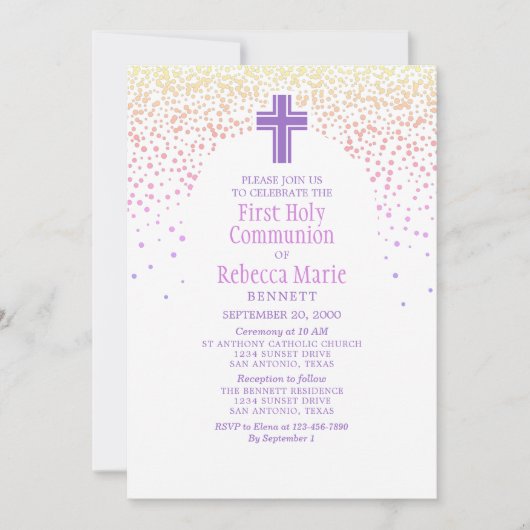 女子第一聖餐式 招待状 (正面)