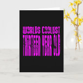 女子第13誕生日ピンクワールクールズ13 カード (黄色い花)