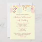 女子第13誕生日モダンフローラ 招待状 (裏面)